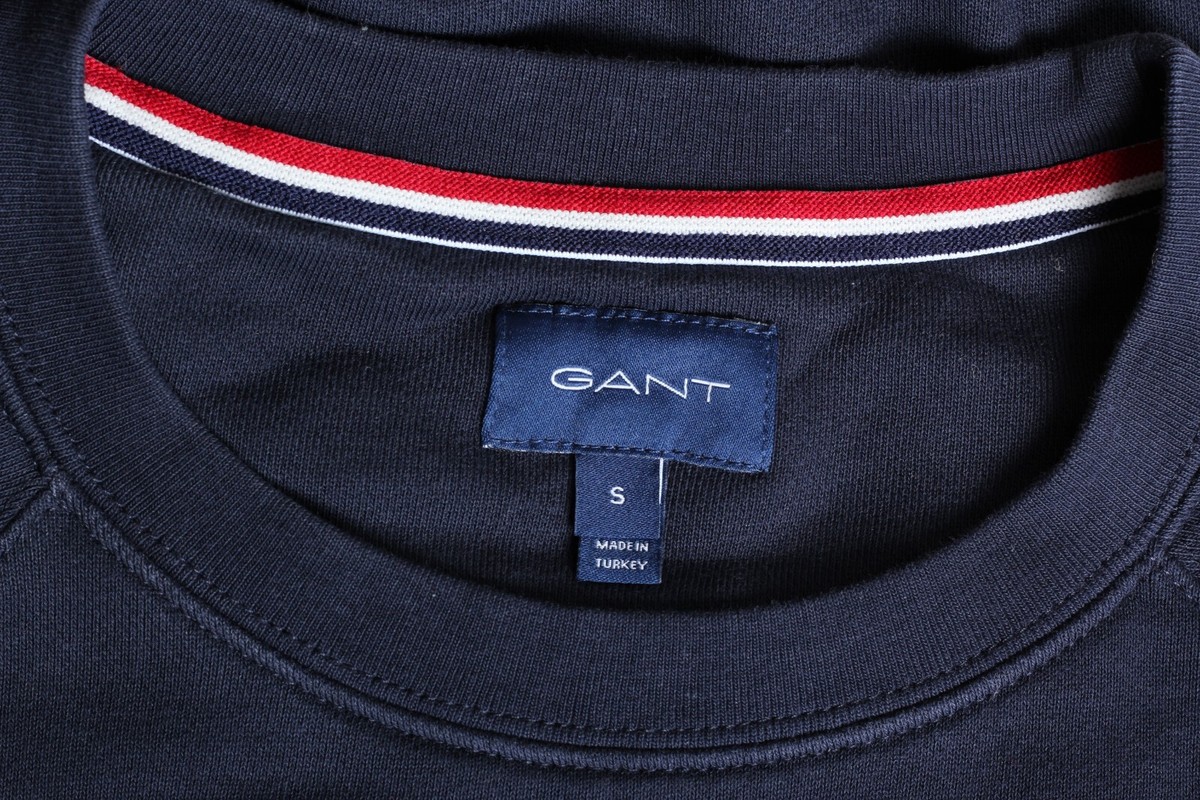 Sweat-shirt Homme GANT Avec Grand Logo - Taille S, Bleu, En Coton/polyester, Très Bon état