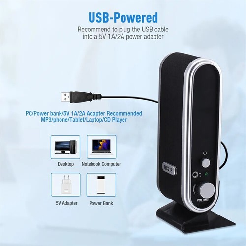 USB Power Wired Computer Speakers Stereo 3.5mm Jack For Desktop PC Laptop New - Picture 9 of 14