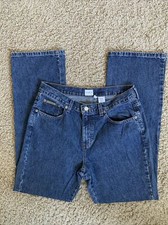  Y2K Women  s 10 Calvin Klein Bootcut blue jeans Doublestone W32xL32