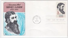 TurtlesTradingPost- Sidney Lanier, Poet- 1972 #1446 FDC Cachet Craft