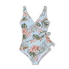 KONA SOL Women's Wrap-Front, One-Piece Swimsuit - Multicolor XL / 16-18 NEW  