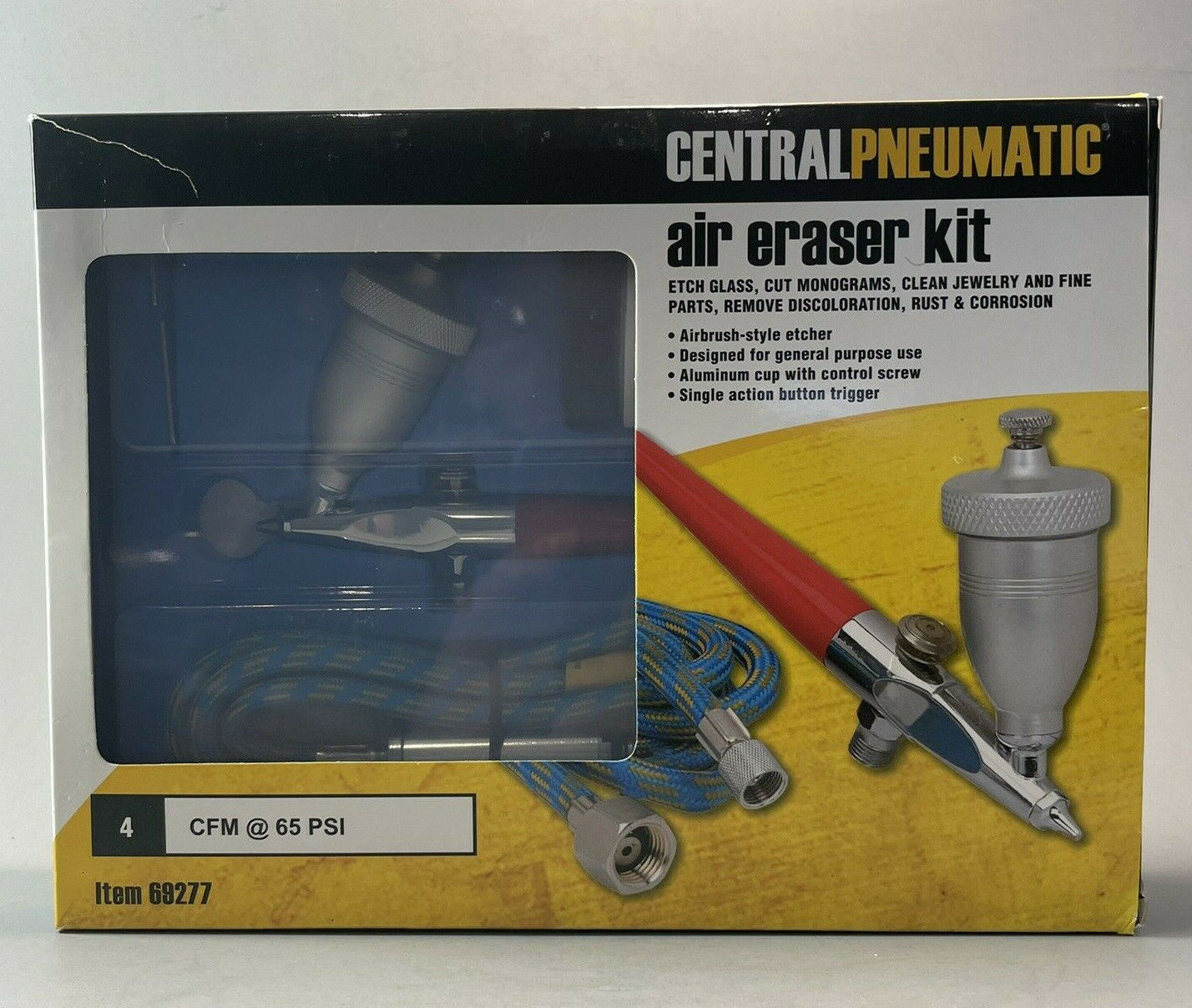 Central Pneumatic Air Eraser Kit: Etch Glass, Cut Monograms & More ~ Item #69277