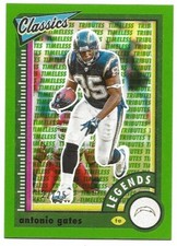 Antonio Gates 2022 Panini Classics Timeless Tributes Green /25 Chargers