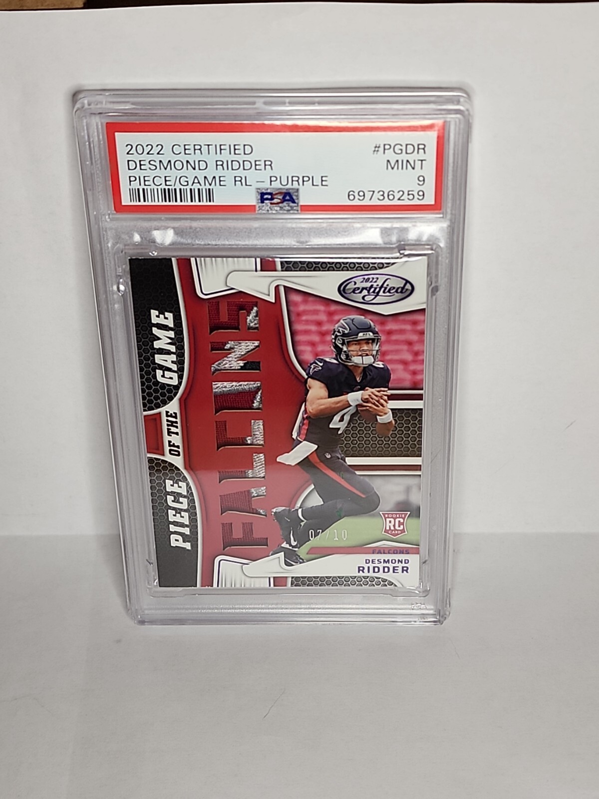 Desmond Ridder Panini Certified Piece of the Game Relics #PGDR Purple