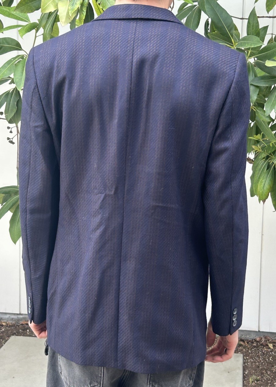 Giacca blazer vintage Yves Saint Laurent France 42 100% lana cappotto sportivo righe