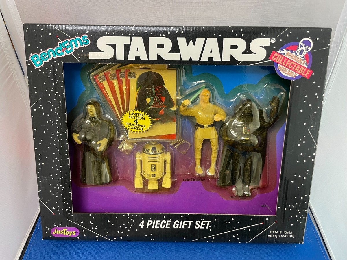 Star Wars Bend-Ems 4 Figures Set - Justoys 1994 Emperor R2 D2 Luke 