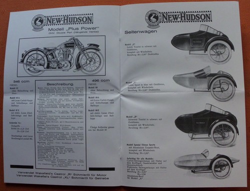 NEW HUDSON 1927 PROSPEKT SEMI SUPER SPORT DE LUXE PLUS OLTIMER MOTORRAD SAMMLER - Picture 3 of 5