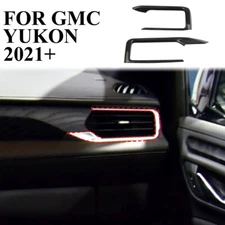 Carbon Fiber Style Dashboard Side Air Vent Outlet Cover Trim For GMC Yukon XL