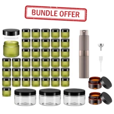COSMETIC JAR & SPRAY BOTTLE BUNDLE 48PCS STORAGE CONTAINERS TRAVEL SET