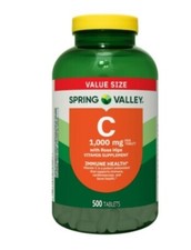 Vitamin C Rose Hips Dietary Supplement, 1000 mg, 500 Tablets