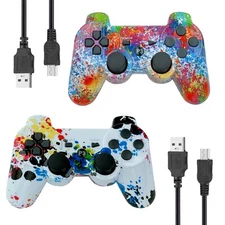 Wireless Bluetooth Controller Gamepad for PS 3 with Upgraded Joysticks,2-PACK