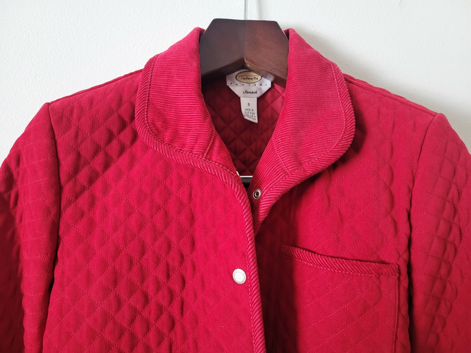 Talbots Petites Snap Button Front Solid Red Jacke… - image 2