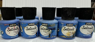 10 Pieces Fabric Paint Pebeo Setasilk Color For Silk Azure Blue No. 14 45 Ml