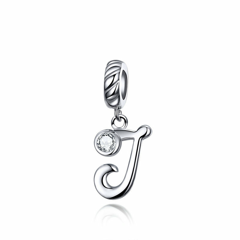 Sterling Silver Initial Letter A Charm - 925 Silver - Cute Dainty Script Alphabet Pendant 10mm x 7mm