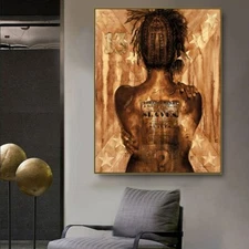 Modern Sexy Girl Back Wall Art Canvas Painting Abstract Woman Canvas Wall Poster