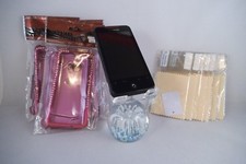 ORIGINAL VERIZON DROID INCREDIBLE 10 SCREEN PROTECTORS 3 PINK BLING CASES