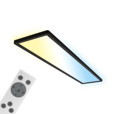 BRILONER LED Deckenlampe 98cm Panel Flach CCT Dimmbar Fernbedienung 4800lm Schwarz