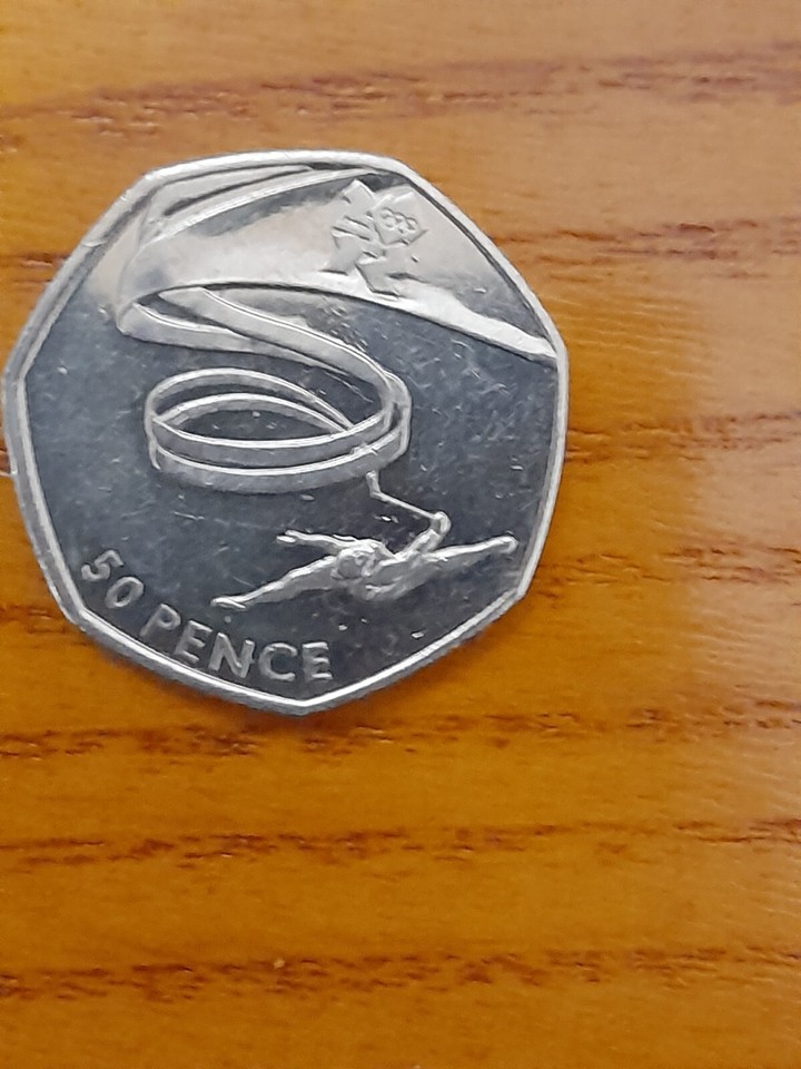 5x50p olympic coins 2011 circulated football off side rule tennis