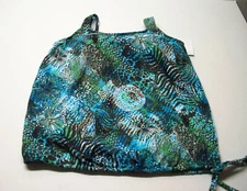 NEW T.H.E. Swimwear Blouson Tankini Swimsuit Top M size 8 D/DD cup NWT 