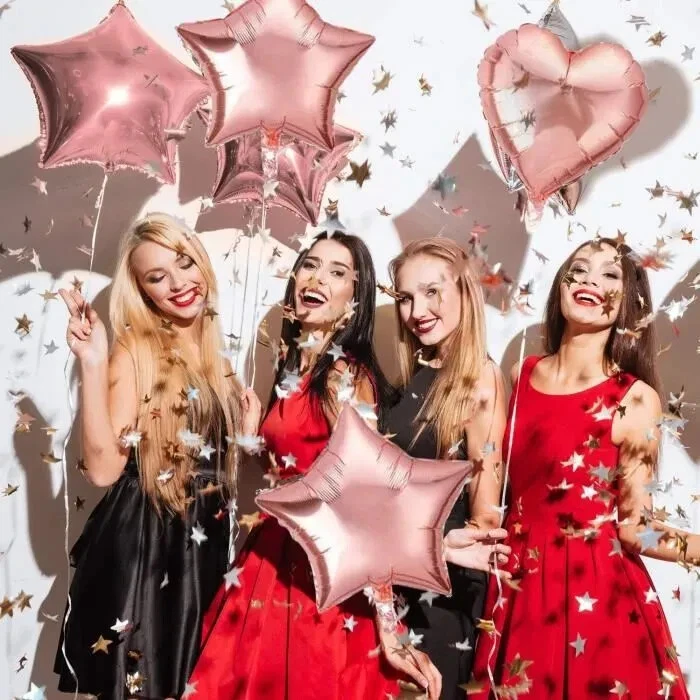 Ballons d'anniversaire Rose - Pack complet avec nappe, colle, confettis, rideau - Photo 4/4