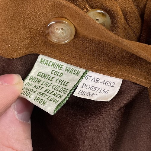 Orvis Shirt Mens Medium Brown Microsuede Faux Suede Workwear Field Hunting - Picture 8 of 14