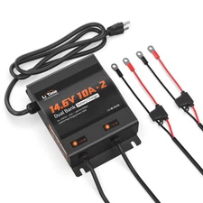 LiTime 2-Bank 10A (10A/Bank) Dual Smart Battery Charger For 12V LiFePO4 Battery