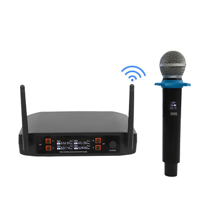 KTV Microphone System Wireless Receiver Karaoke Kit & 4-Handheld Microphone