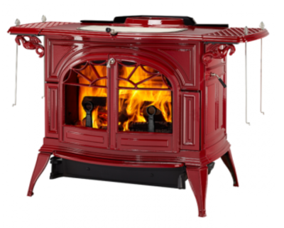 Vermont Castings Defiant Wood Burning Stove Bordeaux Red Enamel Ceramic  Catalyst | eBay