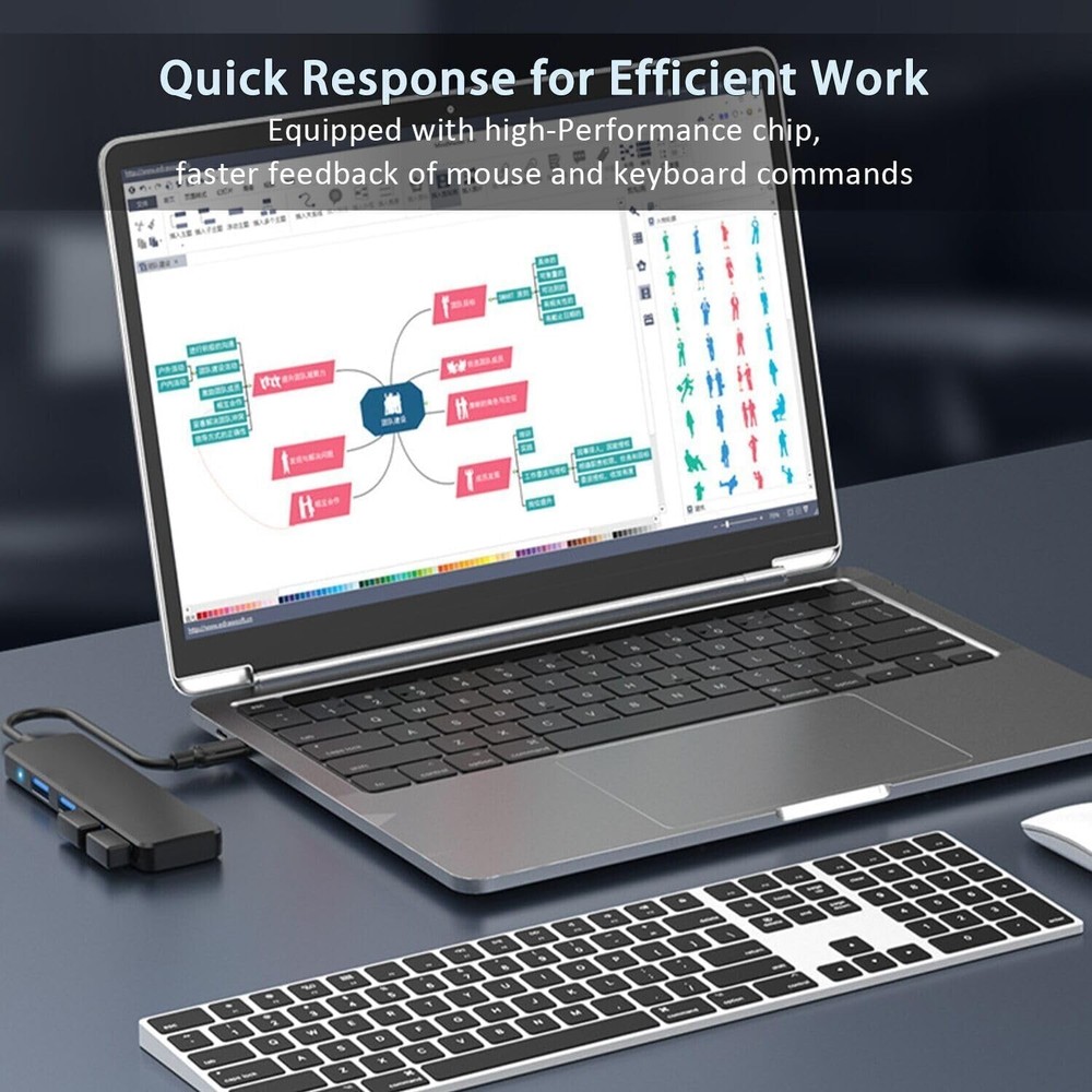 VIENON 4-Port USB 3.0 Hub for Fast Data Transfer and Expansion