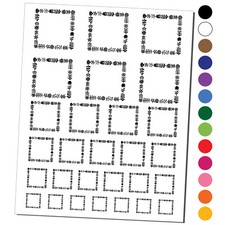 Elegant Botanical Square Border Frame Temporary Tattoo Water Resistant Set