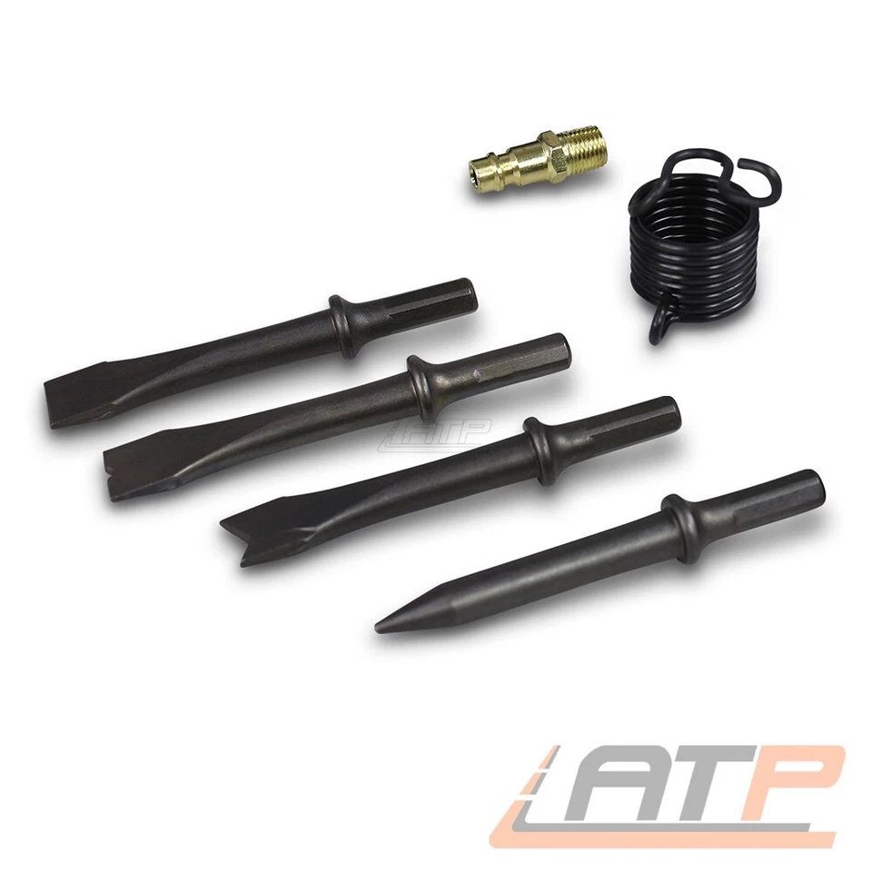 ENVA SET: DRUCKLUFT MEIßELHAMMER DRUCKLUFTHAMMER 6-TLG. + NADELENTROSTER  - Bild 3 von 4