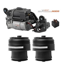 2X Luftfederung Hinten + Kompressor + Ventilblock for BMW X5 F15 F85 X6 F16 F86