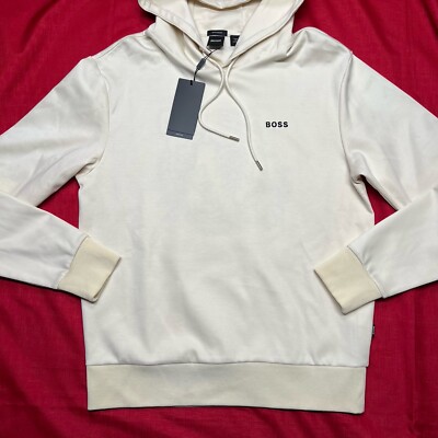 Hugo Boss Seeger 78 Cream Size Small Tiger Art Hoodie Sweatshirt New