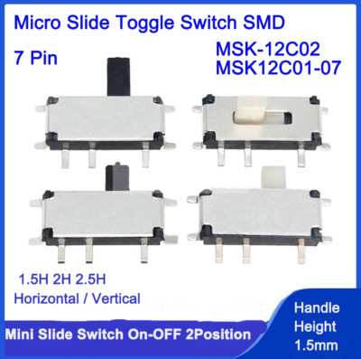 Mini Slide Switch ON-OFF 2 Gears Micro Slide Toggle Switch 7 Pin SMD MSK12C01/02