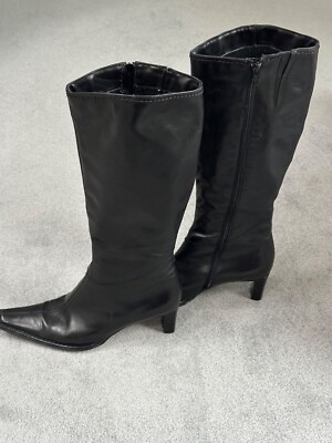 Damen Lederstiefel - schwarz - gefüttert - Franco Bonoldi - sehr guter Zustand!!