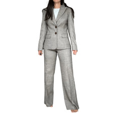 Escada Wool Brown Career Blazer Pants Suit Women Size 36 US Small Professional