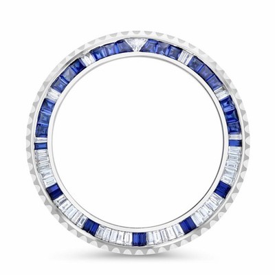 4.50CT SAPPHIRE & NATURAL DIAMOND BEZEL FOR ROLEX SUBMARINER 116610LV, 116619