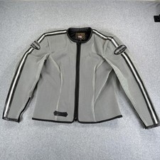 Vanson Giacca Pelle Maglia Uomo XL Grigio Nero Moto Equitazione Estate USA