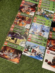 Lego Minecraft Bulk Minifigures Lot (25 Figs + 52 Set Manuals) Steve 21118 21117