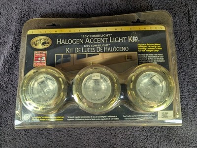 Hampton Bay 120V Halogen Accent Light Kit 3 Light Brass Tone Plug In
