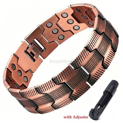 100% Pure Copper Bracelet 3500 Gauss Magnetic Therapy Strong Healing & Regulator