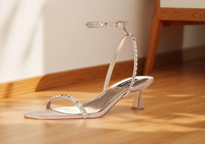 Nine West Womens Giena2 Open Toe Heeled Leather Sandal Nude Size 7 NWT