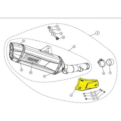 Akrapovic CF Exh Heat Shield Yamaha XTZ 700 T Tenere 700 Explore Ed 23-24