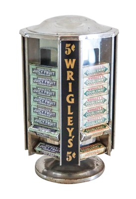WRIGLEY'S 1920 Art Deco Antique Revolving Counter Display For Gum Candy Packs