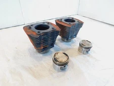 Pair Harley Davidson Sportster 883 Black Engine Cylinder Barrel Jugs w/ Pistons