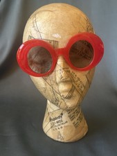 Retro Red Bold Round Mod Sunglasses Oversized Oval Clout Goggles Y2K Festival
