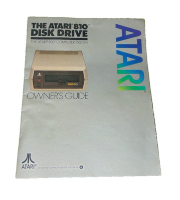 Atari 810 Disk Drive Owners Guide 1981 Vintage Manual Atari 800 System