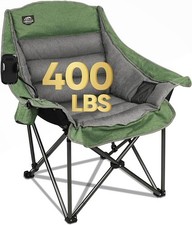 Oversized XL Folding Camping Chair,Heavy Duty Support 400Lbs,Large Comfy Padded
