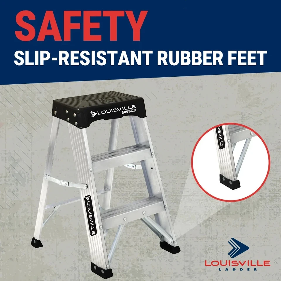 Louisville Ladder 2Ft AluminumStep Stool Industrial 300Pound LoadCapacity AS3002 - Image 2 of 4