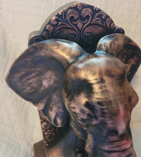 VINTAGE JENNINGS BROTHERS BRONZE METAL ELEPHANT BOOKENDS - Picture 7 of 8